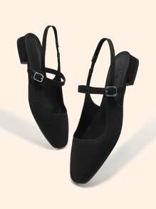 CUCCOO BASICS Women's Fashion Black Mary Jane With Strap Flat Heel Comfortable Square Toe Casual Loafers For Christmas Spring Shoes - Black - View 4