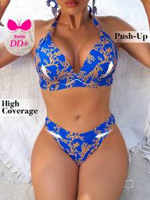 Swim DD+ Bộ đồ bơi 2 mảnh in họa tiết ngẫu nhiên nhiều màu DD Cup Push-Up dành cho nữ, trang phục đi biển mùa hè - Nhiều màu - Xem 5
