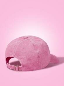 THE POWERPUFF GIRLS X SHEIN Blossom Embroidery Pink Washed Baseball Cap - Pink - View 4