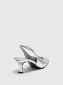 CUCCOO BIZCHIC 女士性感露背银色细高跟鞋 - 銀色 - 查看 8
