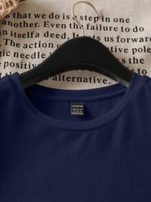 SHEIN EZwear 休闲修身兔子图案圆领短袖T恤，适合夏季