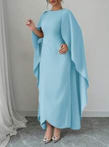 Chiquease Vestido maxi elegante y encantador para mujer con cintura ceñida, asimétrico y sin mangas