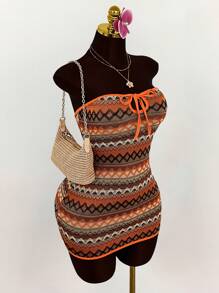 Amplova Women Mini Dresses - Orange - View 4