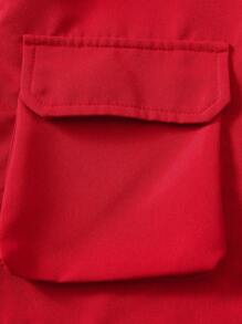 SHEIN 年轻男孩休闲拉链连帽夹克，有领子、编织拼布、3D 口袋、保暖内衬