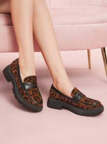 CUCCOO DOLLMOD Mujer Cómodo Puntera Redondeada Marrón Moda Cuña y Plataforma Mocasines - Multicolor - Ver 6