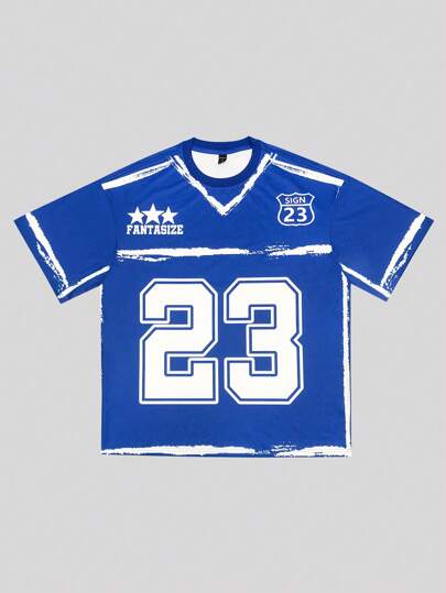 Prep Tee-shirt sport à manches courtes imprimé numérique casual pour hommes, été