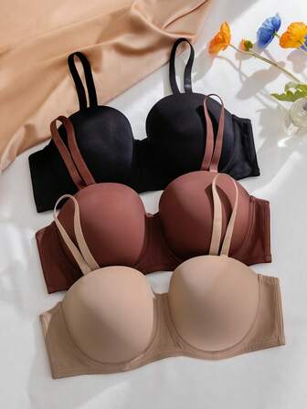 Snug Zone 3 件/套大码无钢圈胸罩