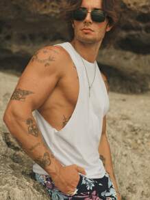 HIMLAND Men Solid Tank Top