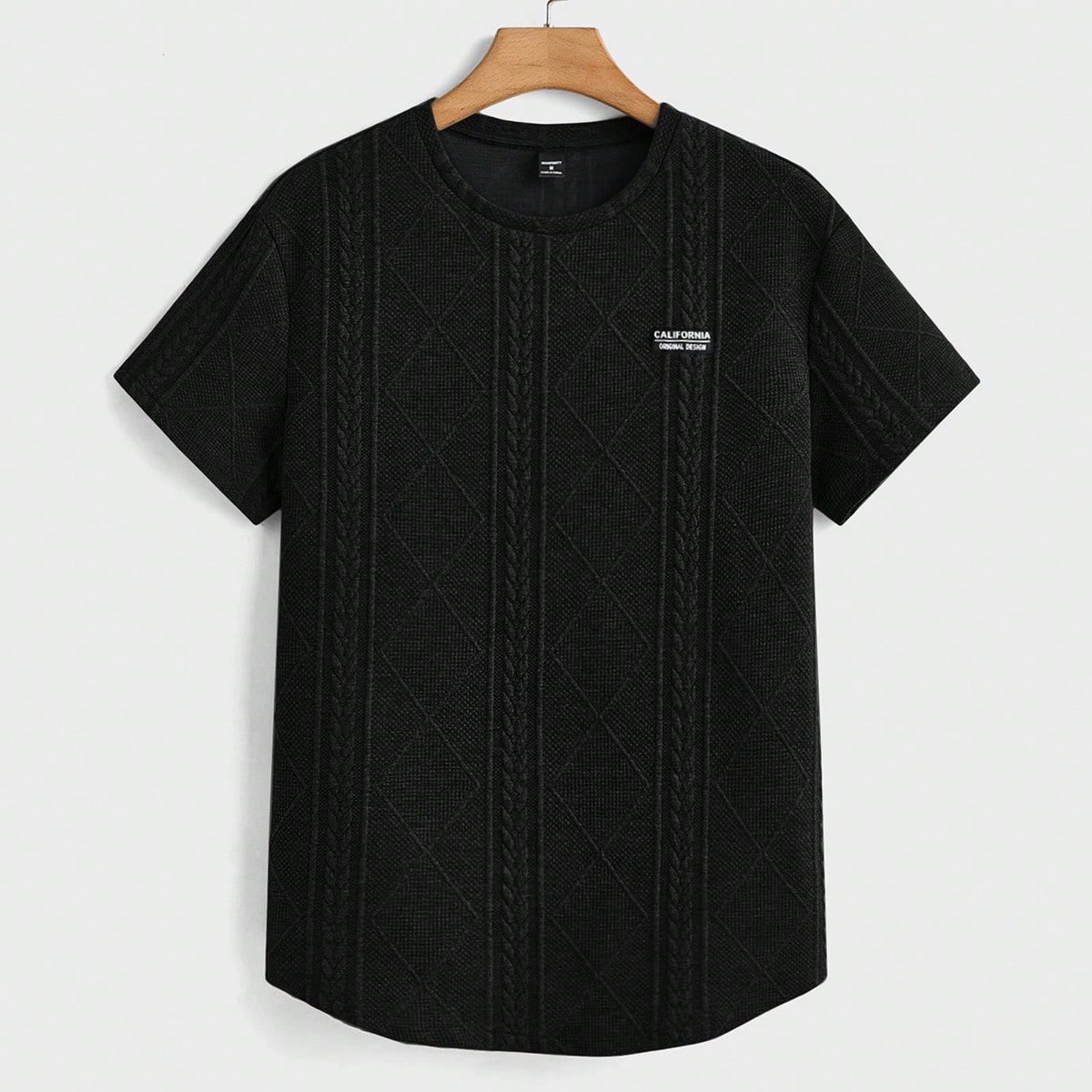 Camiseta de manga corta de corte slim con decoración bordada en tela de punto cómoda, adecuada para usar a diario en verano