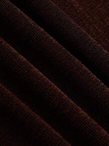 SHEIN BASICS Plus Size Brown Mini Dress: Casual Scoop Neck Sleeveless Bodycon Dress For Women - Brown - View 3