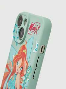 Winx Club X ROMWE 1 pieza Funda de teléfono con gráfico de figura en azul claro - Multicolor - Ver 5