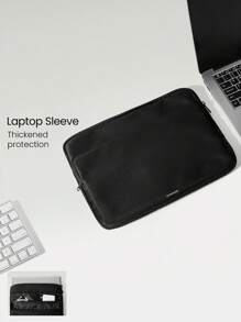 GLOWMODE Daily Defense Computer Notebook Tablet Laptop Thickened Sleeve Case With Double Pocket Daily Casual Wear﻿ - Black - View 1