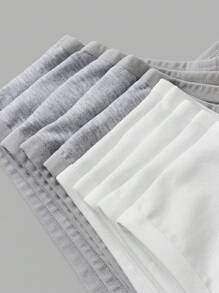 SHEIN 10pcs Tween Girls' Simple Comfy Soft Skin-Friendly Camisole Set For Growing Girls & Students - White - View 4