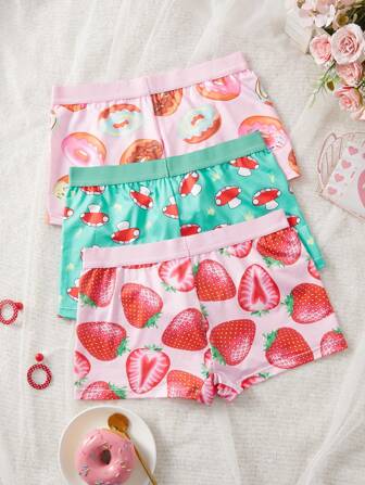 Eraneu 3 pares de bragas tipo boyshort de cintura media cómodas y lindas para mujer