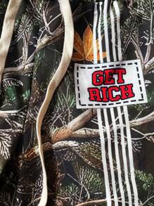 PAVTROS Men's Young Street Fashion Camouflage Pattern And Contrast Line Print Loose Drawstring Waistband Sweatpants, Double Waistband Design. Men's Wide Leg Pants, Men's Straight Pants. Suitable For Daily Wear, Going Out, Sports And Leisure, School, Party, Music Festival, Leisure. Can Be Used As A Gift For Friends, Boyfriends, - Yellow - View 4