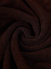 SHEIN BASICS Plus Size Brown Mini Dress: Casual Scoop Neck Sleeveless Bodycon Dress For Women - Brown - View 4