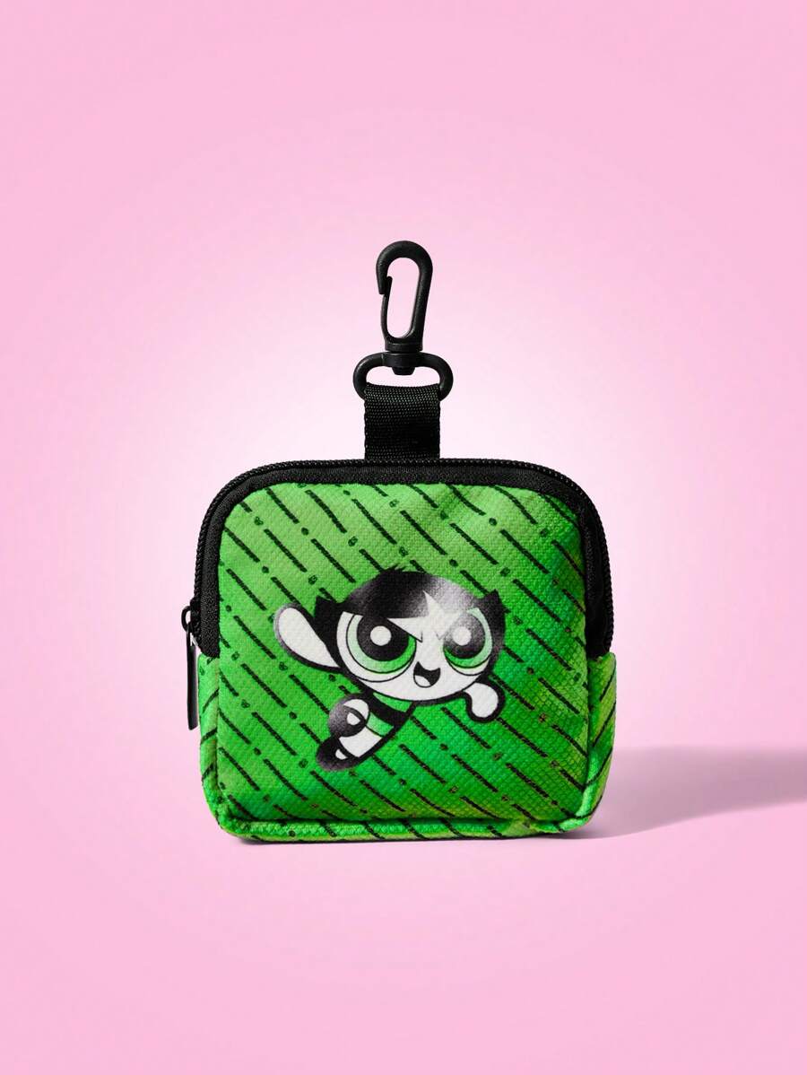 THE POWERPUFF GIRLS X SHEIN Fashionable Cute Portable Buttercup Pattern Coin Purse - Multicolor - View 1