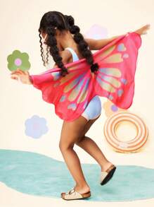 Set de 2 piezas de bikini top y braga tipo tankini con estampado de mariposa para niña joven CutesyCutie