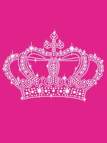 Maweii Plus Size Women Rhinestone Crown Print Round Neck Short Sleeve Casual T-Shirt