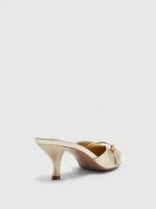 CUCCOO BIZCHIC Cuccoo 女士尖头金属扣细高跟鞋 - 金色 - 查看 8