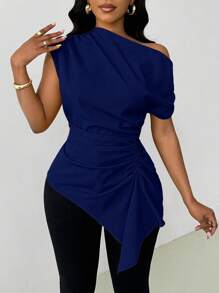 Zolique Ellow 斜肩不对称衬衫