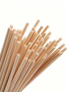 SHEIN 50pcs/100pcs Dowel Rods Wooden Sticks For Crafts And DIY Projects Unfinished Bamboo Wood Craft Sticks Pre Cut Wooden Dowel Rods For Handmade Photography Props