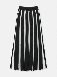 Maija Women Striped Long Casual Knit Skirt