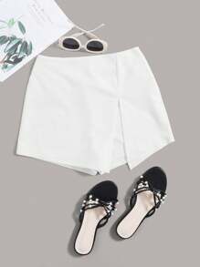 Siren Gaze 彈性腰開衩下擺褲裙