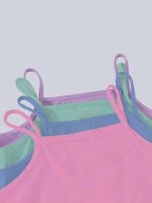 4pcs Tween Girls Regular Style Camisole Underwear Set - Multicolor - View 4