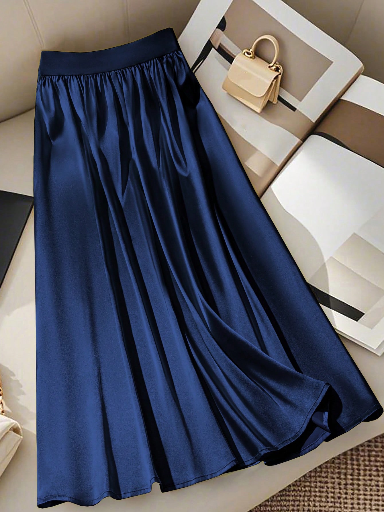 SHEIN Clasi تنورة A-Line بسيطة ذات لون واحد مناسبة...