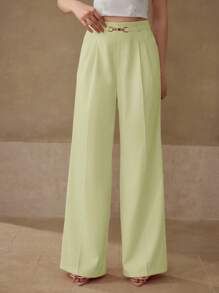 MOTF PREMIUM Pantalón de traje con decoración de metal con pinza planchada - verde menta - Ver 3