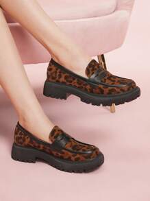 CUCCOO DOLLMOD Mujer Cómodo Puntera Redondeada Marrón Moda Cuña y Plataforma Mocasines - Multicolor - Ver 4