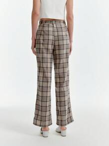 SHEIN Clasi Pantaloni da lavoro vintage a zampa di elefante con motivo a quadri, versatili