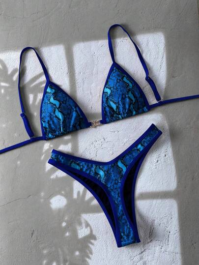 Swim Vcay 2st Spring Break Sommarsemester Slumpmässigt djurtryck Topp och högt snitt Sexig Bikini Badkläder Set