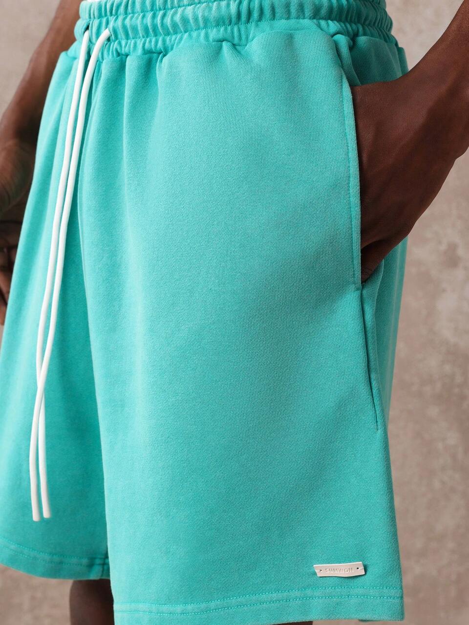 SUMWON Pantalones cortos de felpa francesa de entrepierna caída para estar en casa, esenciales casuales de verano para deporte, baloncesto, entrenamiento, ajuste relajado y cómodo