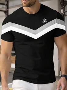 Manfinity Sport Corelite 男士运动 Polo T 恤，短袖，简约时尚 - 彩色 - 查看 1