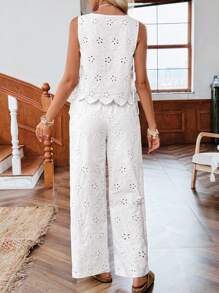 Easowa Bộ 2 áo crop top thêu thường ngày cho nữ và váy dài để mặc khi đi nghỉ, áo buộc dây phía trước, áo đi nghỉ, bộ đồ hai mảnh đi nghỉ, áo mùa hè dễ thương, bộ đồ đôi màu trắng, trang phục mùa hè theo phong cách Boho dành cho phụ nữ, trang phục toàn màu trắng, váy tốt nghiệp màu trắng, bộ đồ mùa hè, bộ đồ hai mảnh mùa hè - trắng - Xem 4