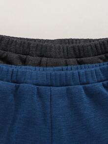 SHEIN 嬰兒男寶寶裝裝飾性編織標籤彈性口袋長褲套裝 - 彩色 - 查看 4