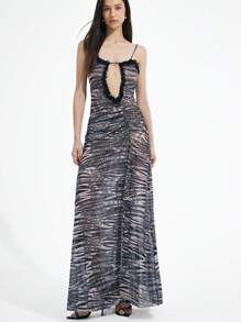 Aveloria GENKIRA Rochie asimetrică cu decupaj în formă de inimă pentru femei tinere, sexy și elegante - Multicolor - Vizualizare 6