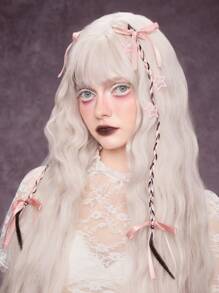 ROMWE Kawaii 2 Stück Schleifenclips + 8 Stück Stern Mini-Haarclips, Fan-Artikel Haarzubehör Set, geeignet für täglichen Gebrauch und Party-Styling Klemmclips Haarspangen