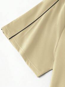 PAVTROS 男士时尚字母印花插肩短袖 T 恤和裤子休闲西装男士两件套运动裤男士街头服饰套装男士两件套休闲两件套男士宽松街头服饰、街头服饰、男友礼物、返校季、返校季 - 杏色 - 查看 3