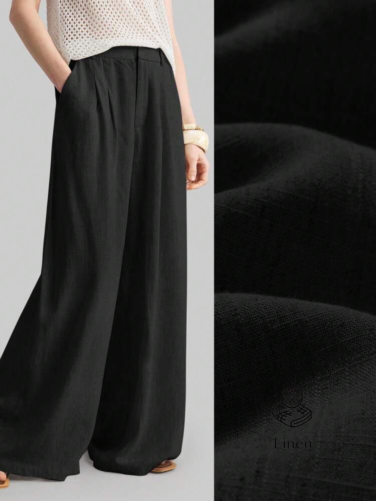 2026SS Women's Casual Loose Pleated Wide Leg Pants, Versatile For Urban Commute, Business, Office, Teacher Outfit, Elegant For Valentine's Day, Summer, Beach, Holiday, Office Wear
