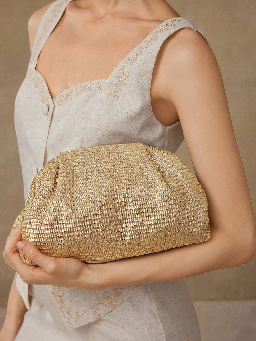 MOTF PREMIUM 编织褶饰手拿包