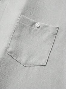 Manfinity Homme 2pcs/Set Men's Solid Color Short Sleeve Shirt And Shorts, Simple And Fashion Suitable For Summer Men Two Pieces Casual Men Two Pieces Shorts Sets Men Clothes Set Summer