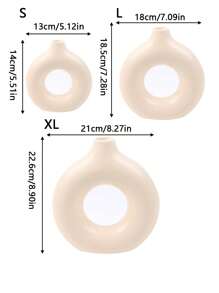 SHEIN 1pc Donut Shaped Vase | Minimalist Nordic Style Resin Crafts Flower Vase