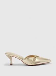CUCCOO BIZCHIC Cuccoo 女士尖头金属扣细高跟鞋 - 金色 - 查看 6