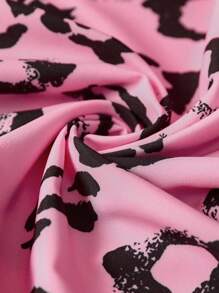 EMERY ROSE Camisa informal de manga raglán con estampado de leopardo para tallas grandes, para verano - Multicolor - Ver 3