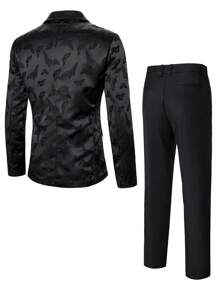 Manfinity AFTRDRK Men's Fashion Printed Suit Set , Men Dress Clothes , Prom Suits , Men Suit , Men Party Outfit