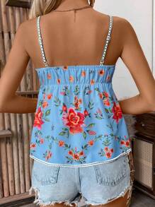 Breezaya 女士休闲度假定位印花背心图案 T 恤女士上衣