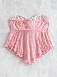 Soleia Women Holiday Halter Front Tie A-Line Crop Top - Baby Pink - View 2